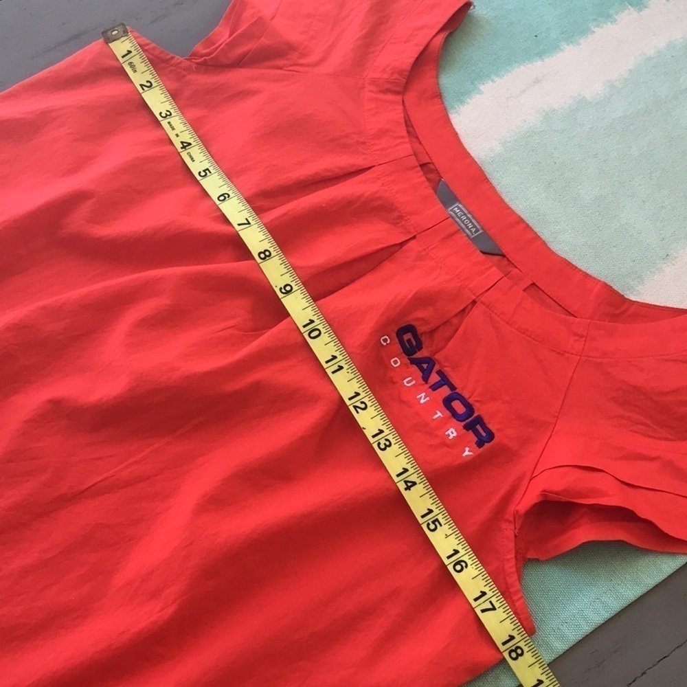Merona Gator Country Embroidered Orange UF Short Sleeve Top Size M - Picture 11 of 13